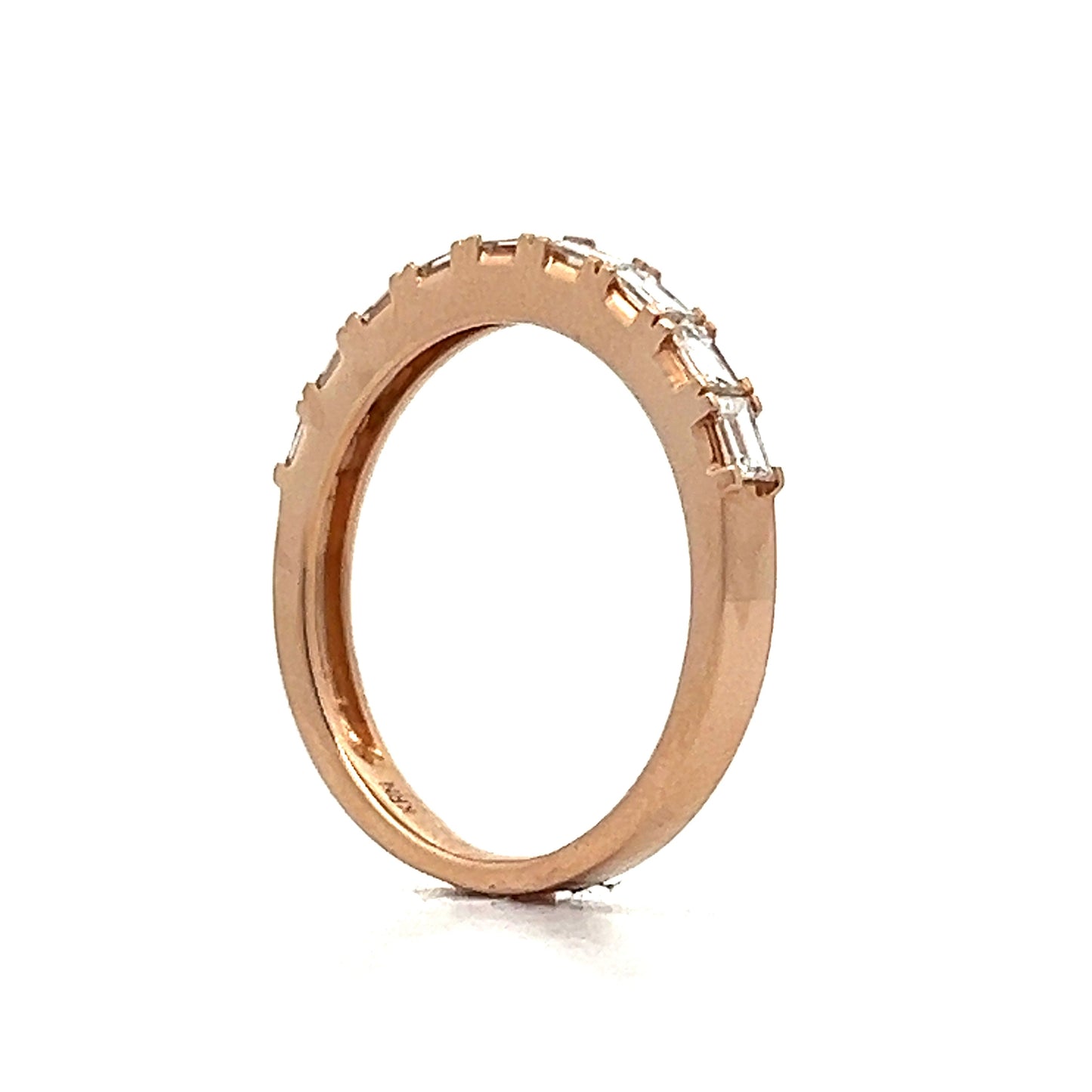 .50 Baguette Diamond Stacking Wedding Band in Rose Gold