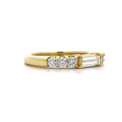 .43 Baguette Diamond Stacking Ring in 18k Yellow Gold
