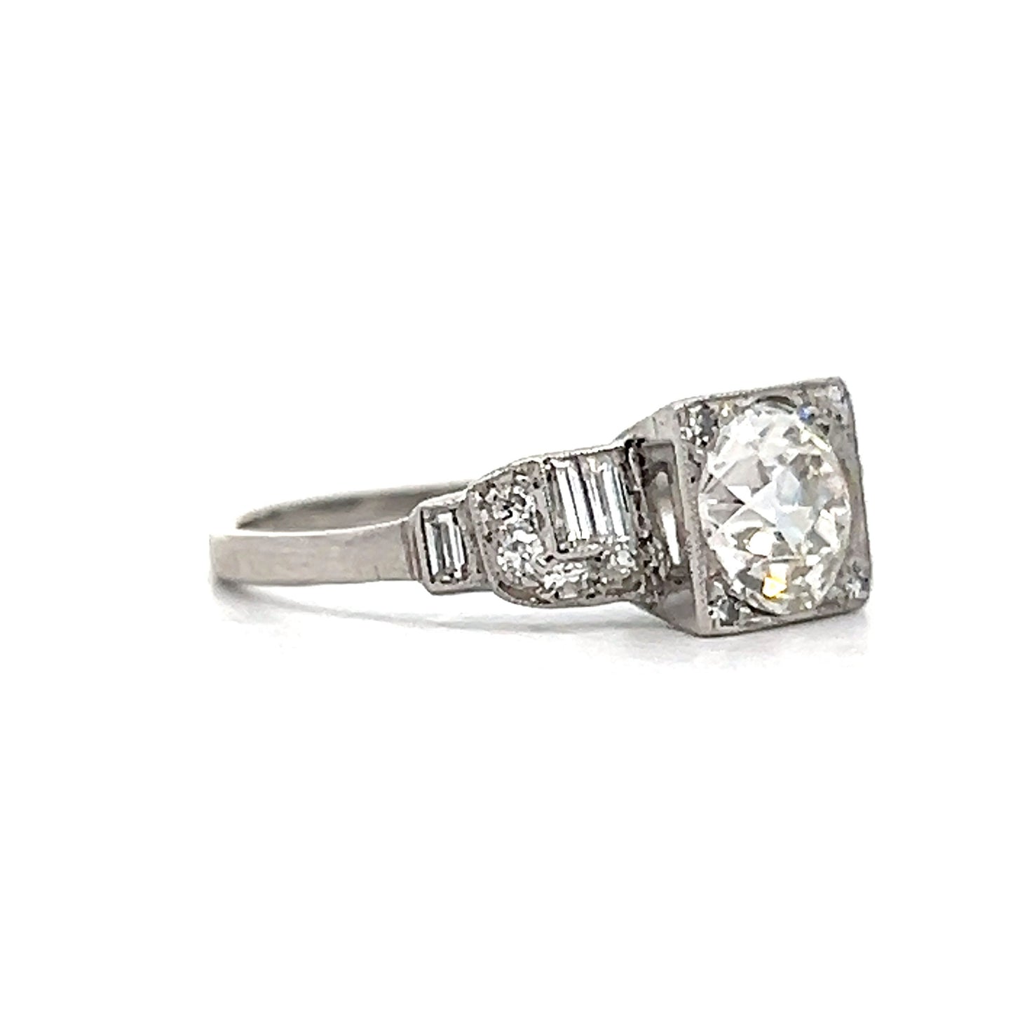 1.28 Vintage Old European Diamond Engagement Ring