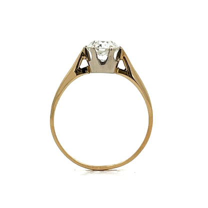 1.09 Antique Old European Solitaire Engagement Ring in Yellow Gold