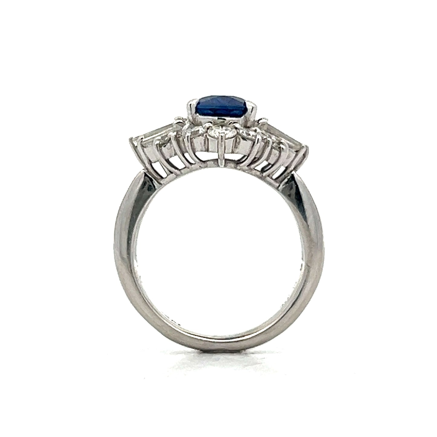 2.06 Sapphire Ballerina Halo Cocktail Ring in Platinum