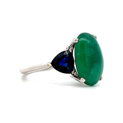 4.49 Emerald & Sapphire Cocktail Ring in Platinum