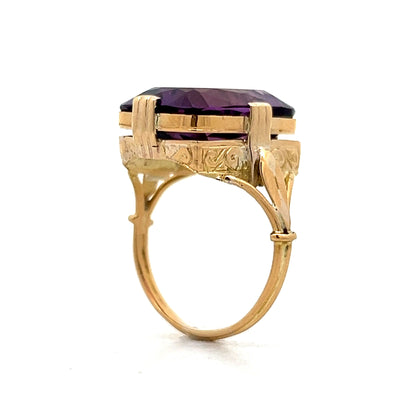 13.85 Vintage Amethyst Cocktail Ring in 18k Yellow Gold