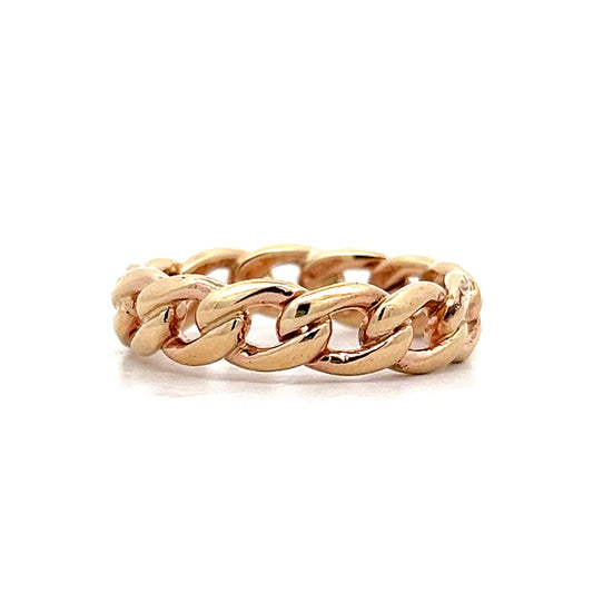 Mens Chain Link Ring in 14k Yellow Gold