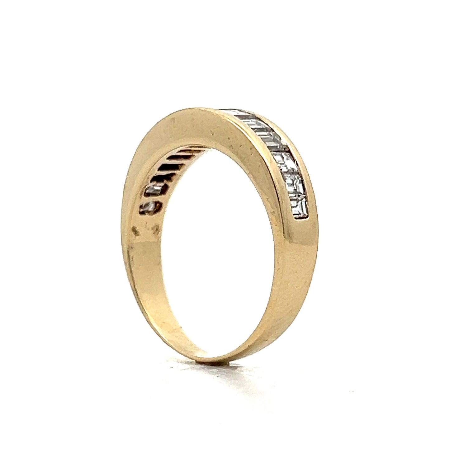 .86 Channel Set Diamond Stacking Ring in 14k Yellow Gold