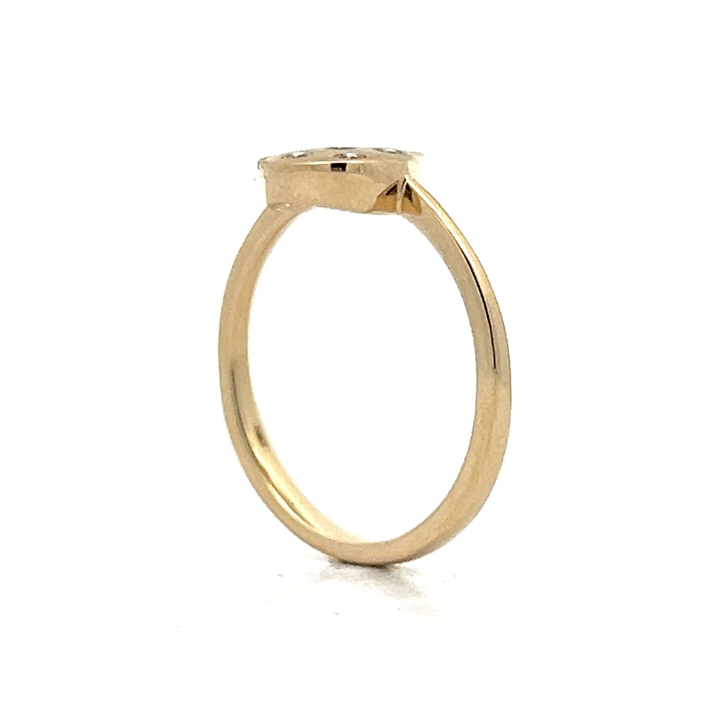 Flush Set Diamond Stacking Ring in 14k Yellow Gold
