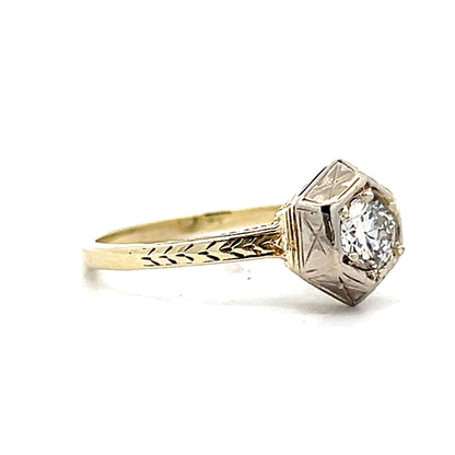 .36 Vintage Art Deco Geometric Engagement Ring