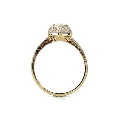 .36 Vintage Art Deco Geometric Engagement Ring