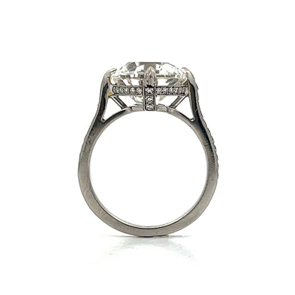 5.01 Antique Cushion Cut Diamond Engagement Ring in Platinum