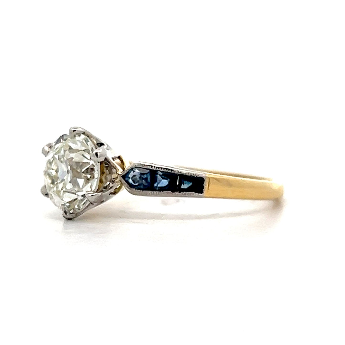 1.63 Art Deco Old European Diamond Engagement Ring in 18k