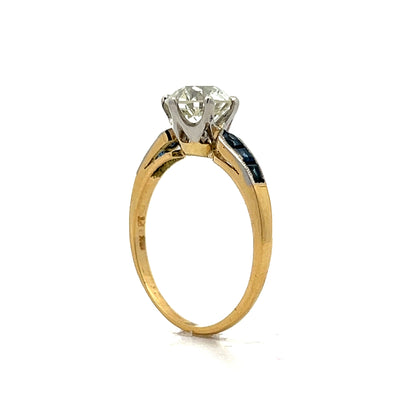 1.63 Art Deco Old European Diamond Engagement Ring in 18k