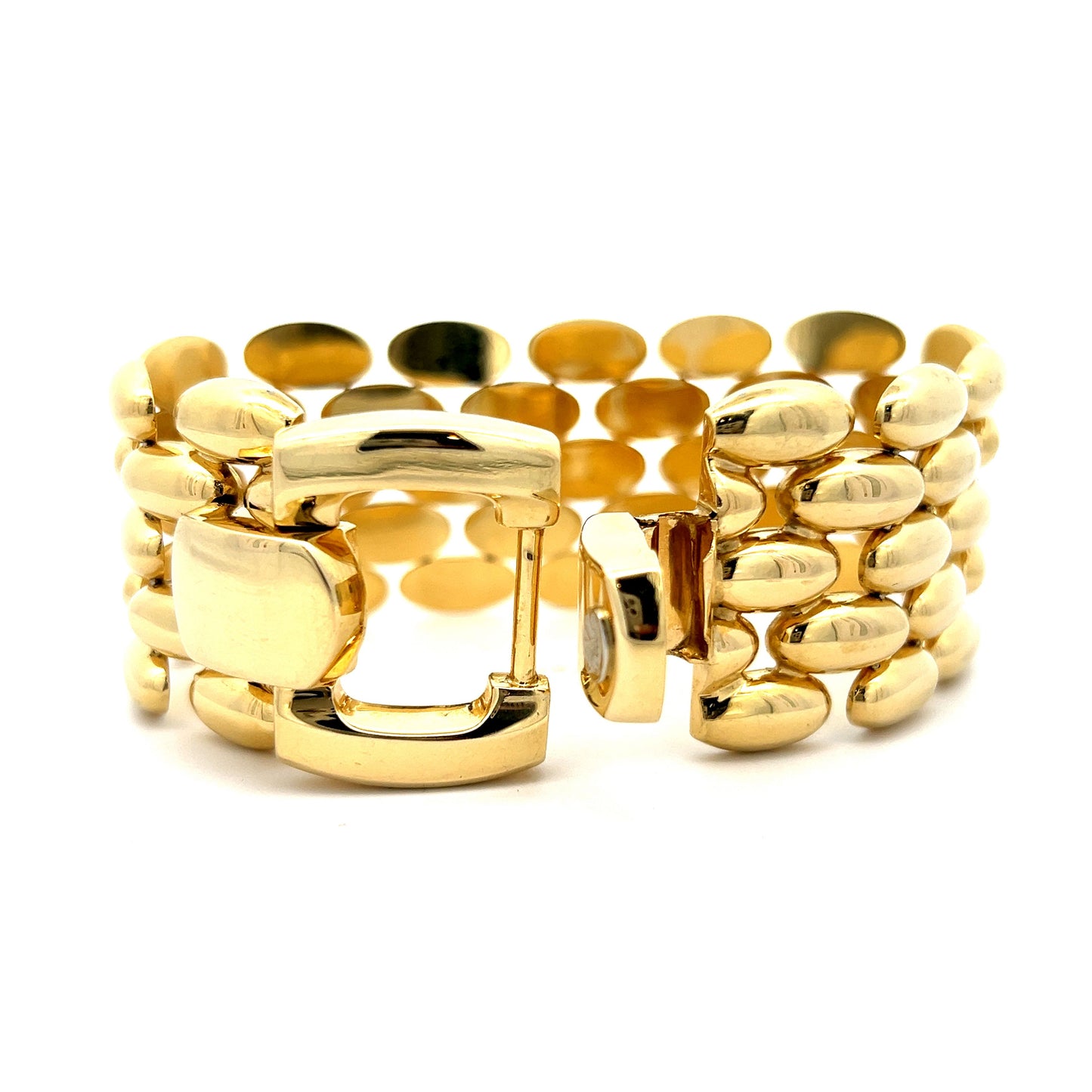 Celin Chunky Wide Oval Link Bracelet in 18k Yellow Gold