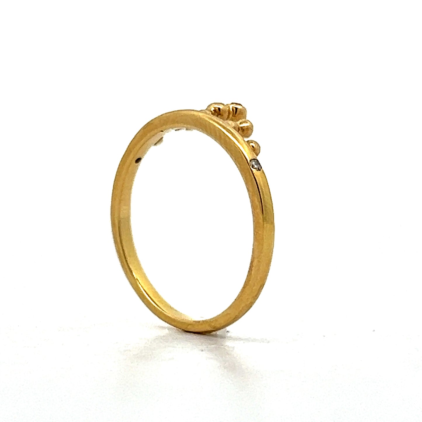 .02 Round Diamond Stacking Ring in Yellow Gold
