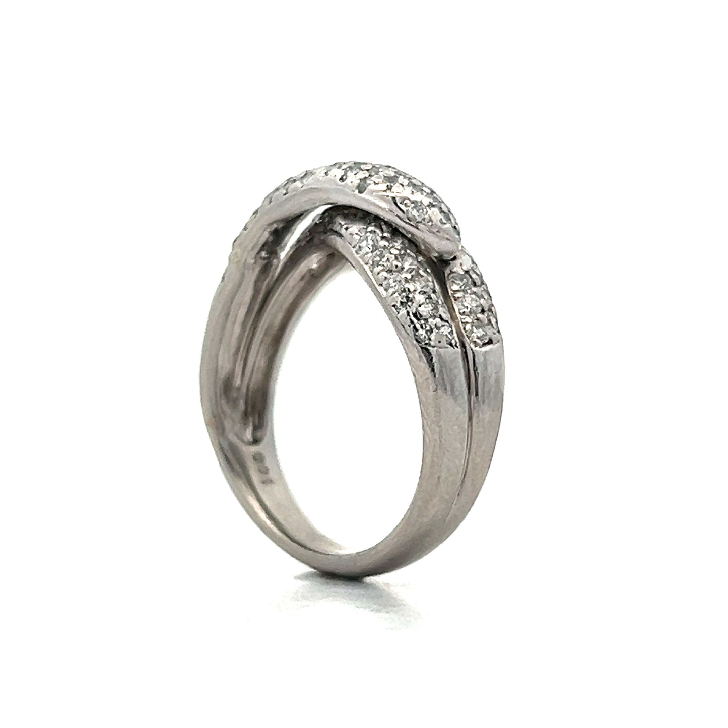 .83 Snake Pave Diamond Cocktail Ring in Platinum