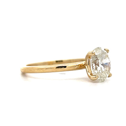 1.50 Oval Diamond Solitaire Engagement Ring in Yellow Gold