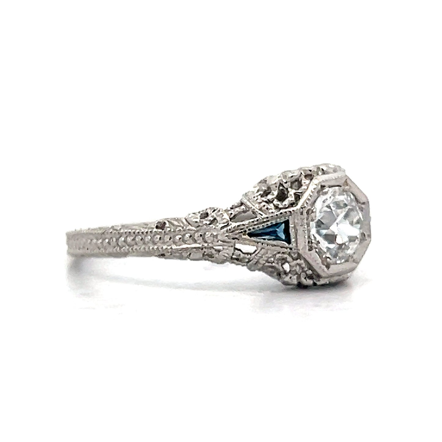 .54 Vintage Deco Diamond Engagement Ring in Platinum