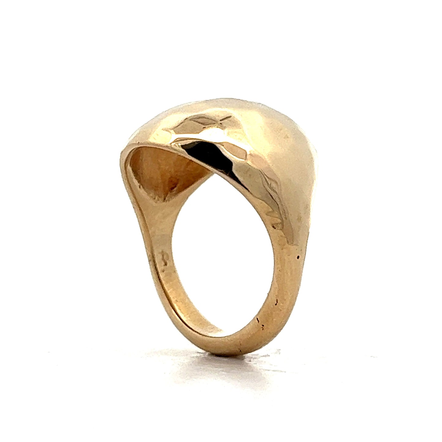 Hammered Dome Cocktail Ring in 14k Yellow Gold