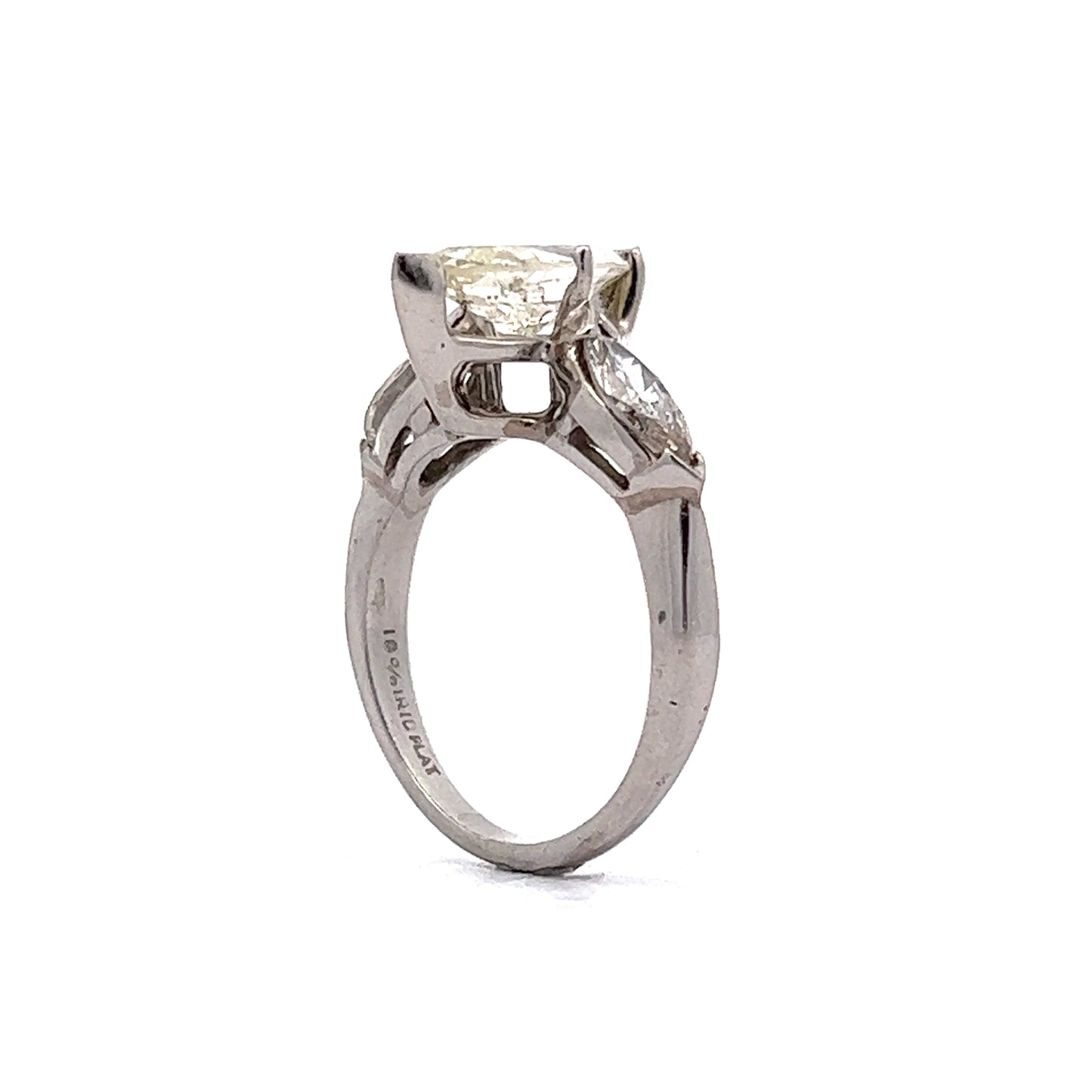 1.60 Three Stone Marquise Diamond Engagement Ring in Platinum