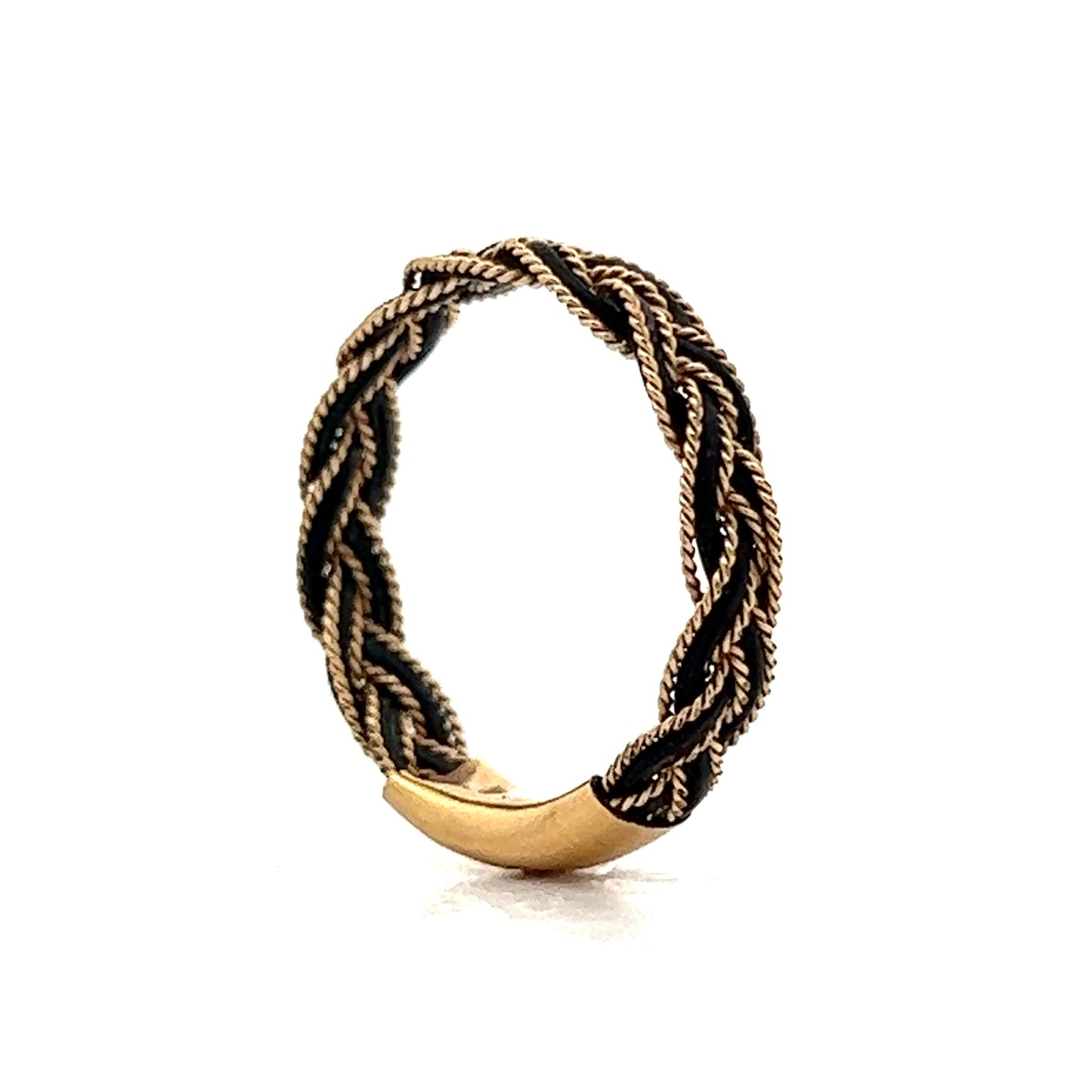 Vintage Victorian Elephant Hair Ring in 14k Yellow Gold