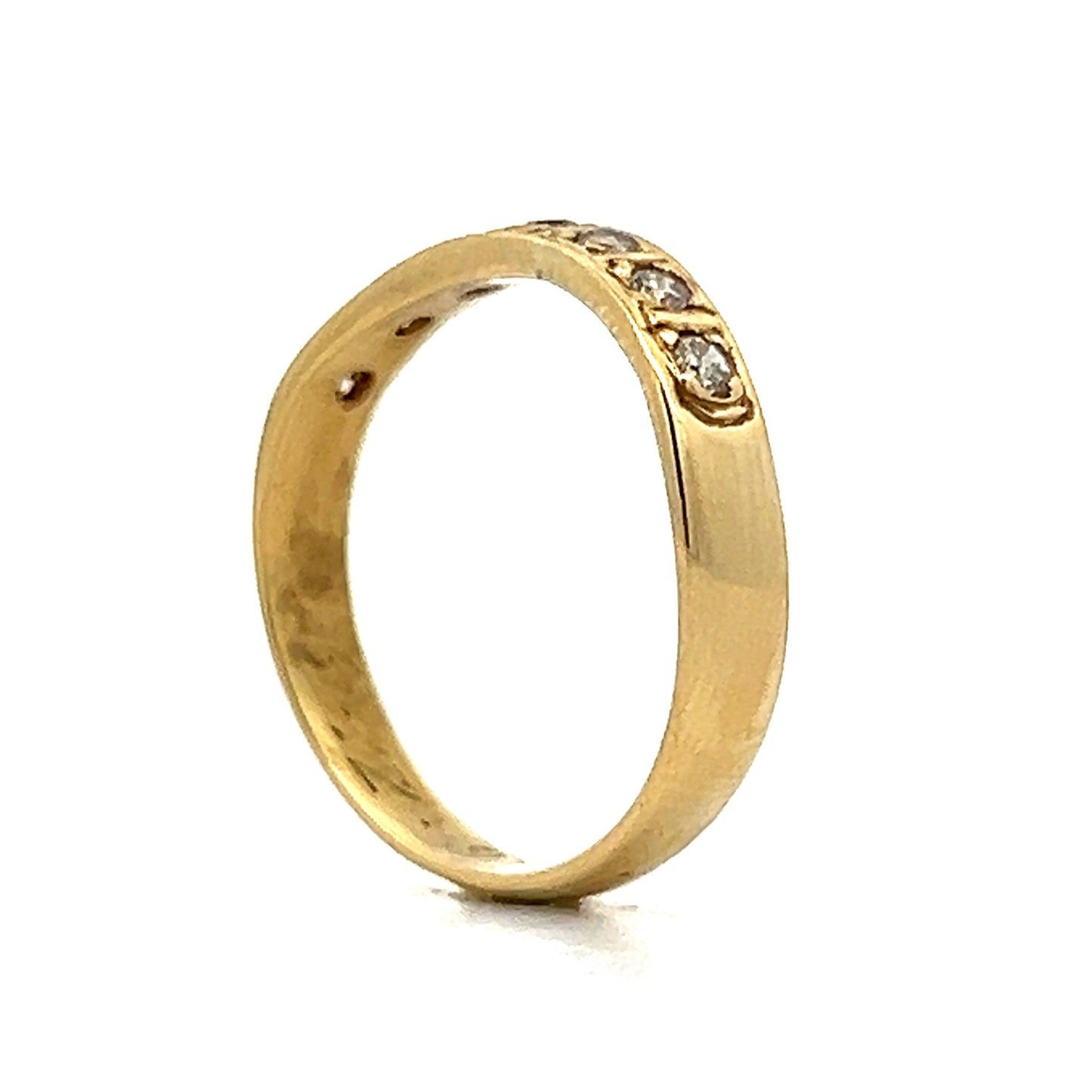.21 Diamond Contoured Wedding Band in 14k Yellow Gold