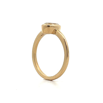 .91 Oval Diamond Bezel Solitaire Engagement Ring in 14k Yellow Gold