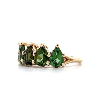 2.70 Pear Cut Tourmaline Stacking Ring in Yellow Gold
