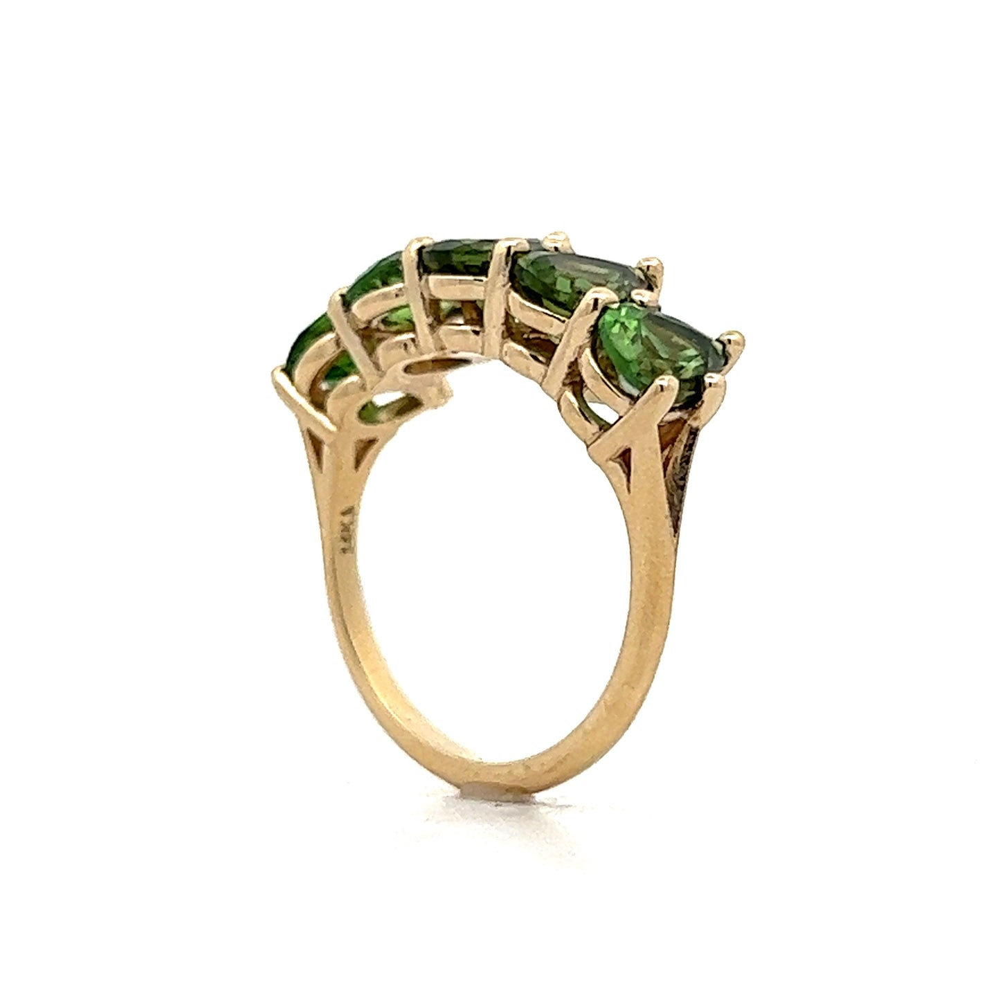 2.70 Pear Cut Tourmaline Stacking Ring in Yellow Gold
