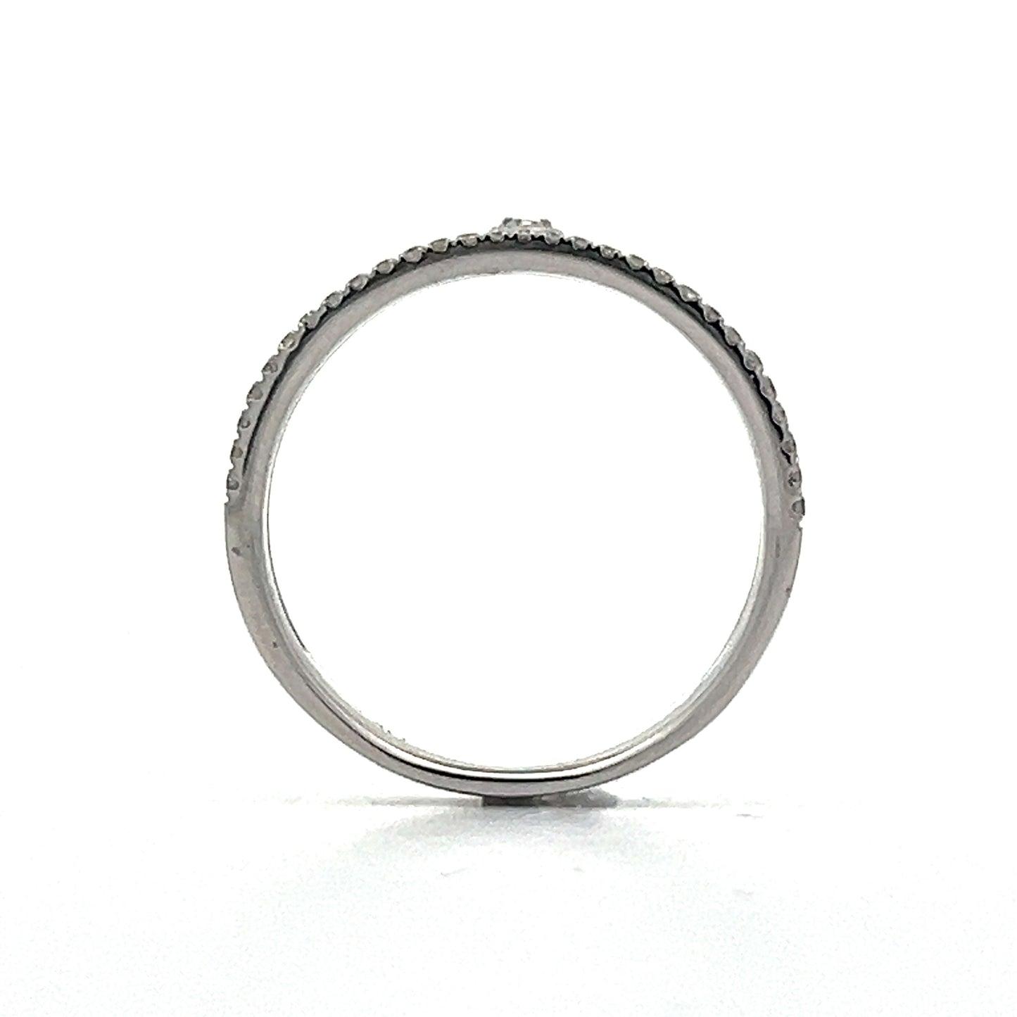 .25 Pave Diamond Open Stacking Ring in White Gold