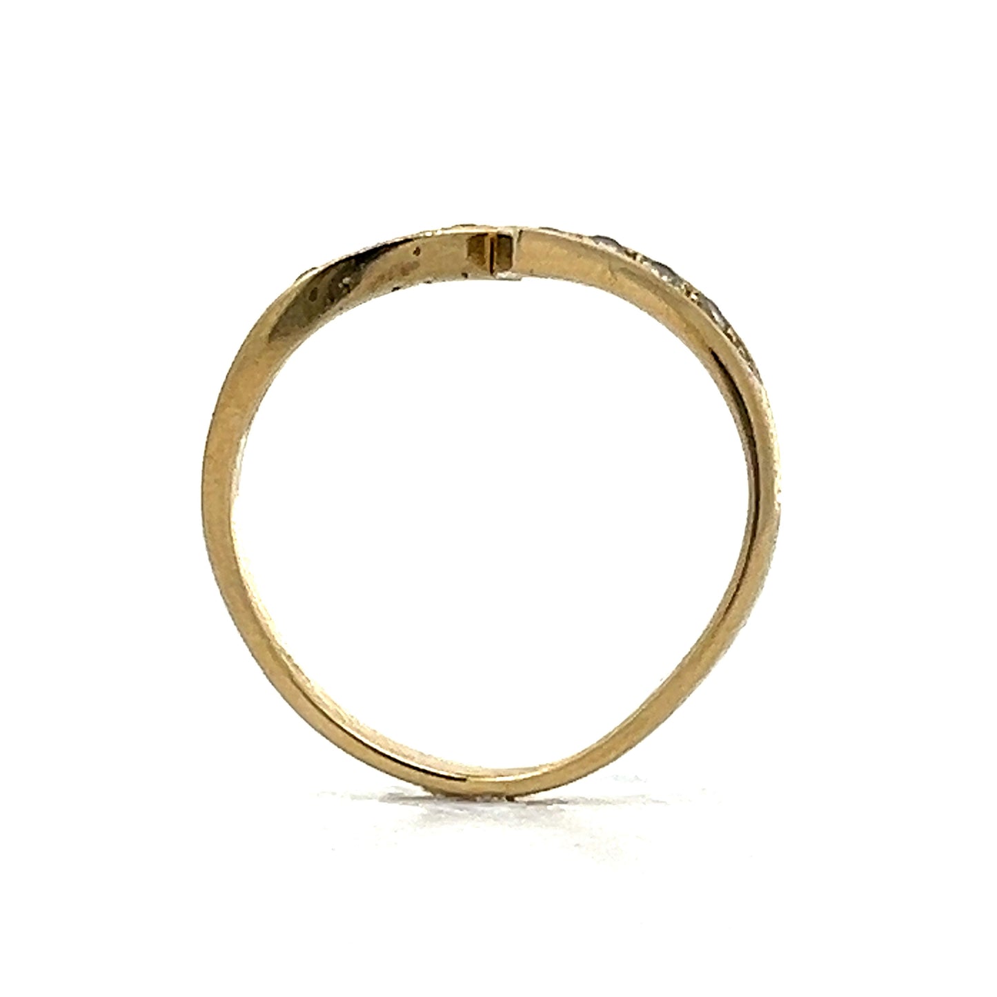 .12 Diamond Bypass Stackable Band in 14k Yellow Gold