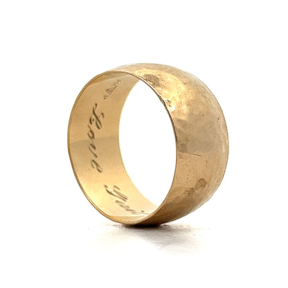 Men's 10mm Hammer Finish Band in 14k Yellow Gold