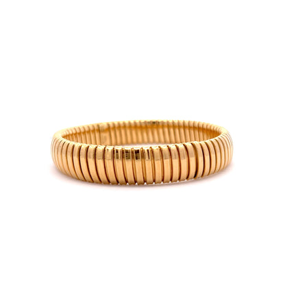 Adjustable Textured Bangle Bracelet in 18k Yellow Gold