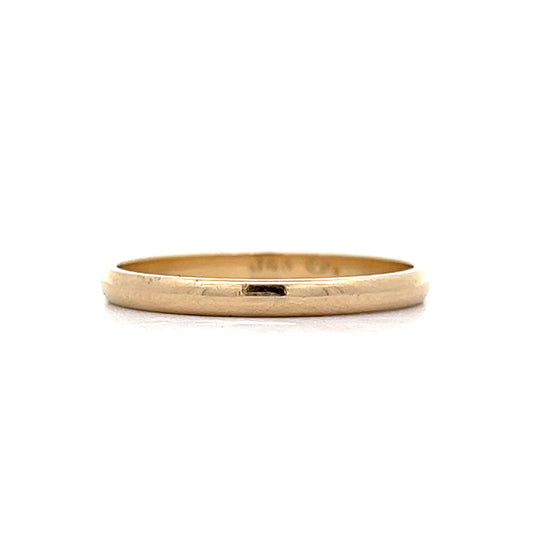 2mm Simple Plain Wedding Band in 14k Yellow Gold