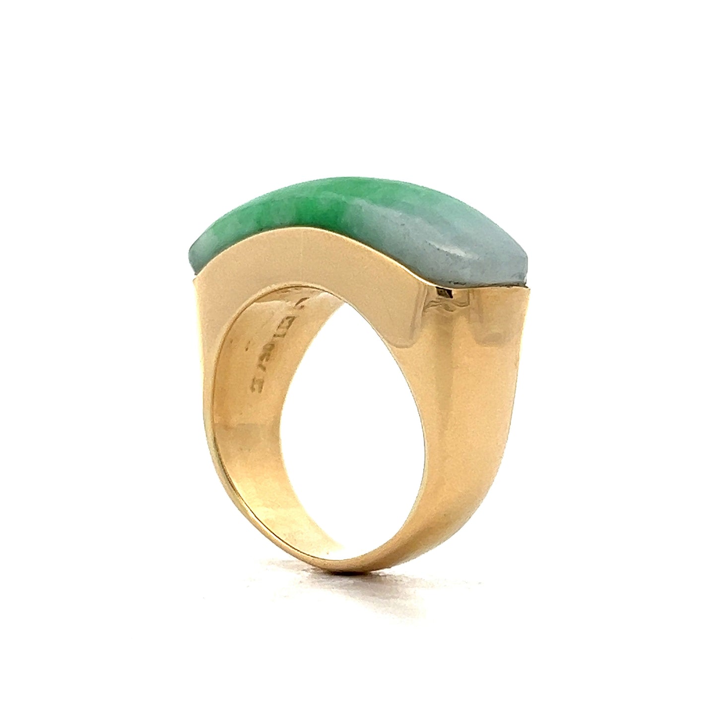 Vintage 1960's Jadeite Cocktail Ring in 18k Yellow Gold