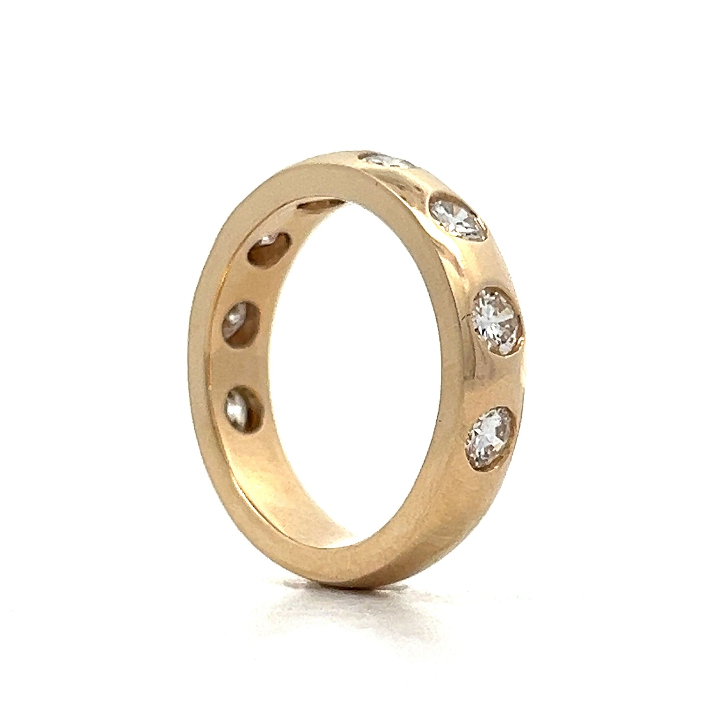 1.28 Diamond Flush Stacking Wedding Band in Yellow Gold