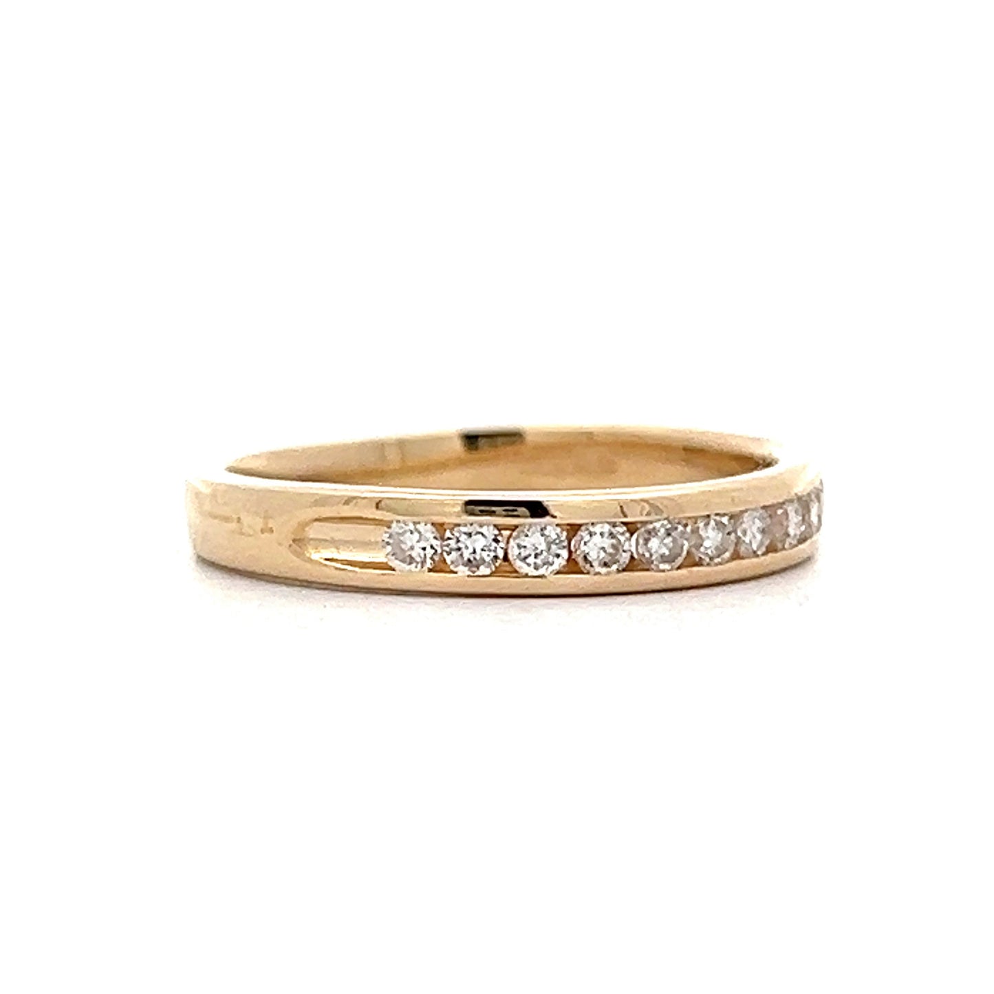 .28 Classic Diamond Channel Set Wedding Band in Yellow Gold