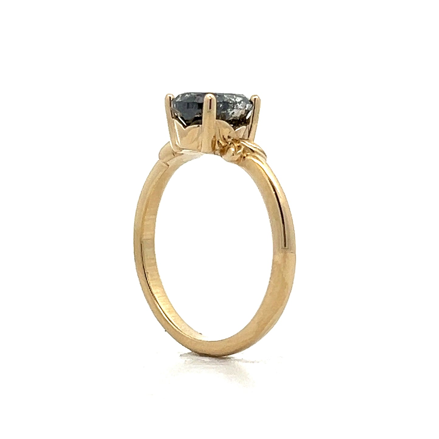 1.74 Salt & Pepper Diamond Engagement Ring in Yellow Gold