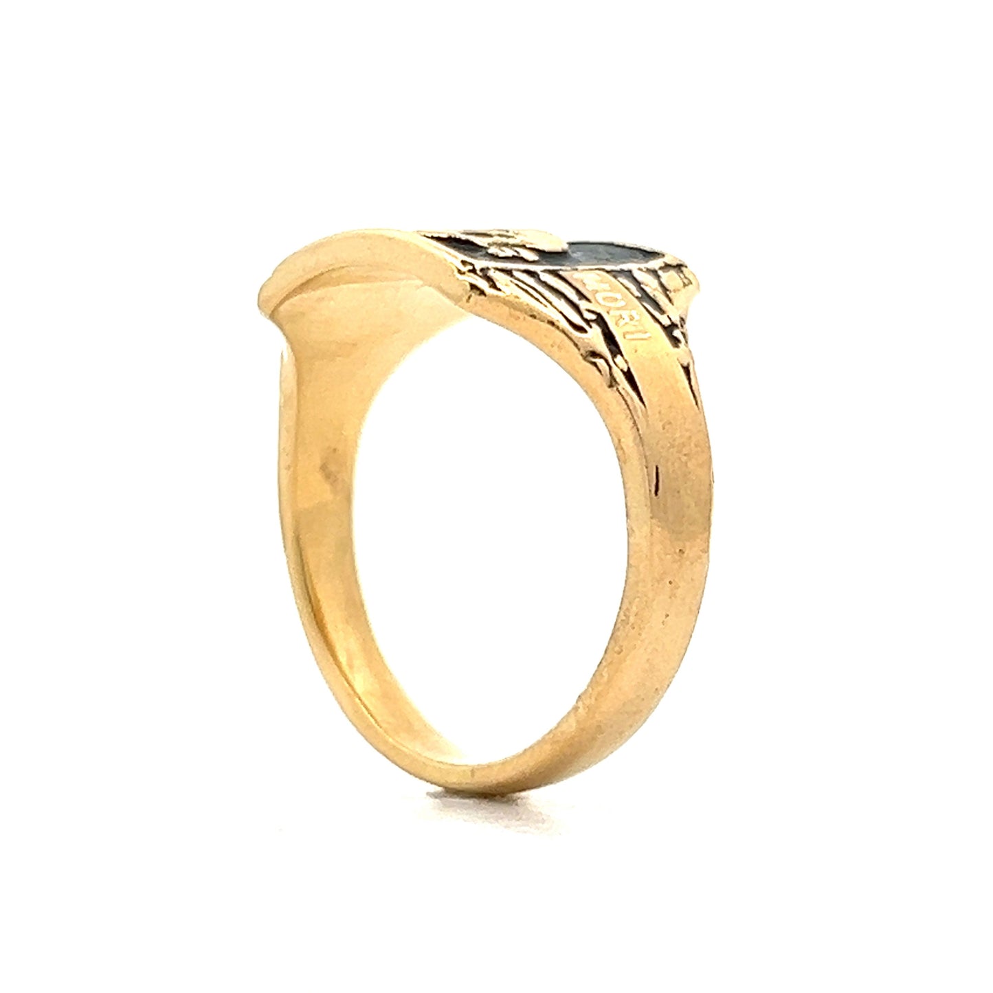 Men's Skull Momento Mori Ring in 18k Yellow Gold