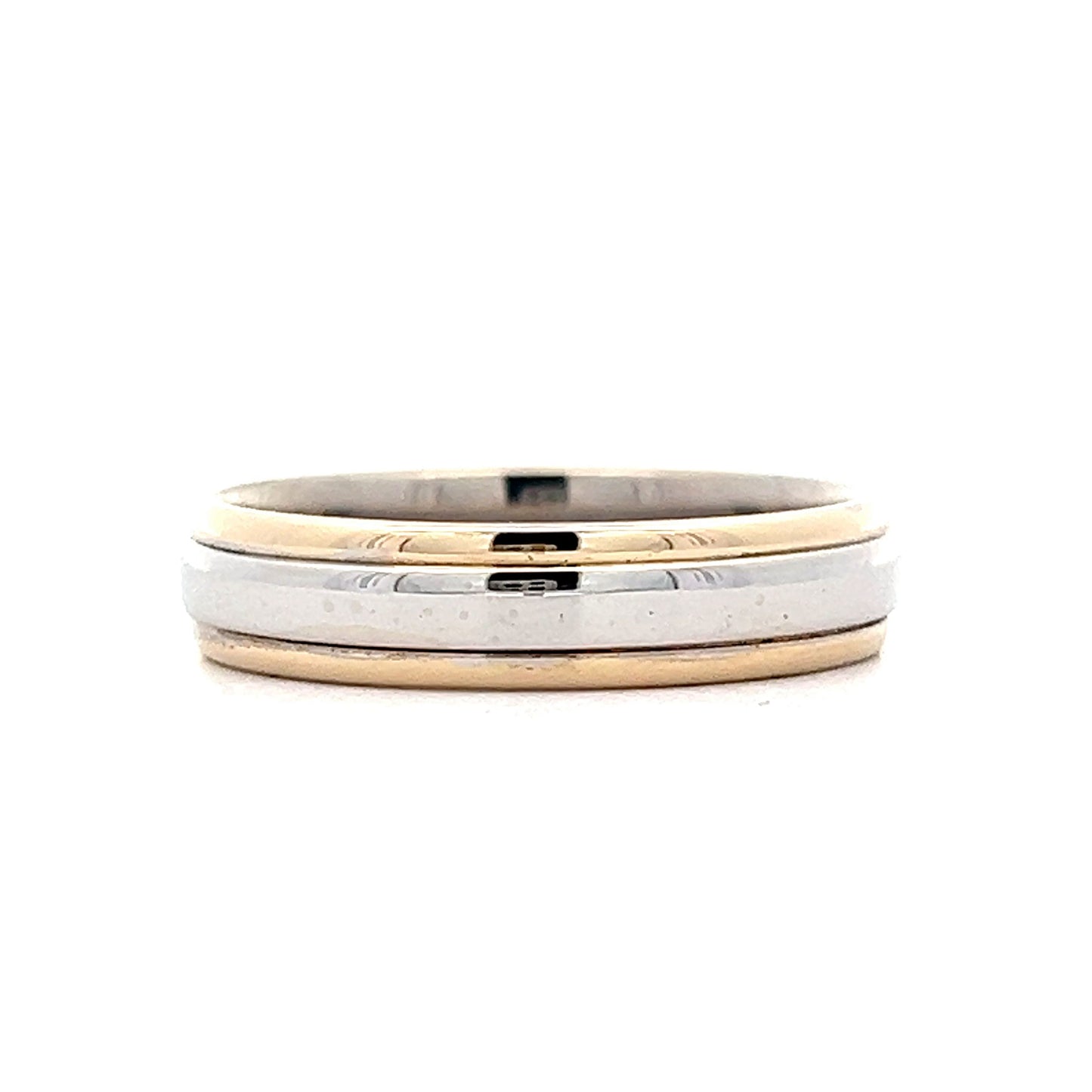 Men's Two-Toned Wedding Band in 14k White & Yellow Gold