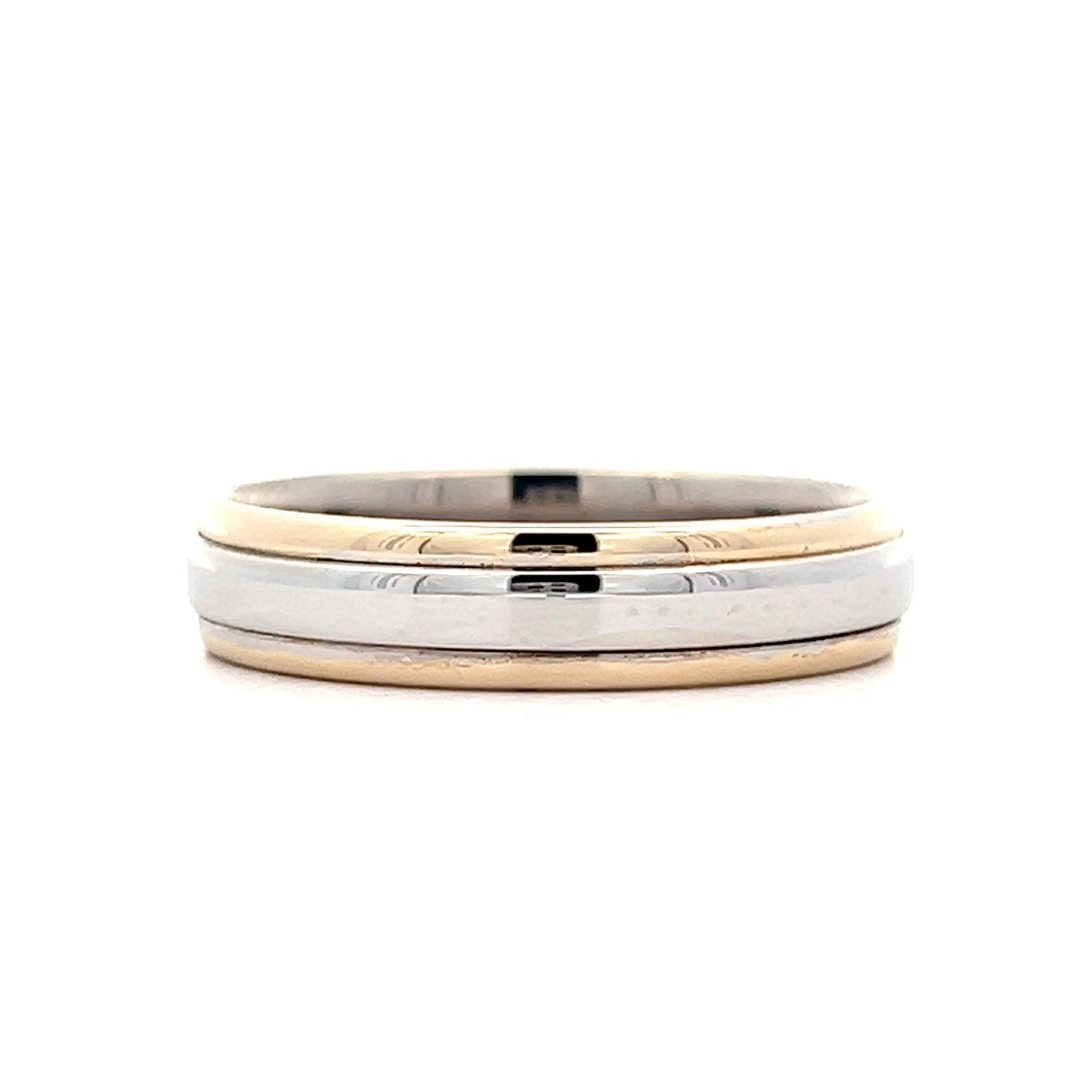 Men's Two-Toned Wedding Band in 14k White & Yellow Gold