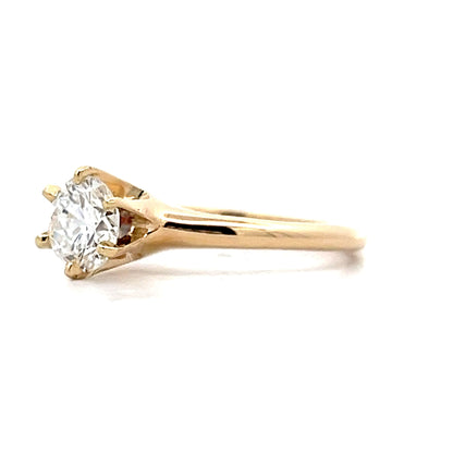 1.00 Victorian Diamond Solitaire Engagement Ring in Yellow Gold