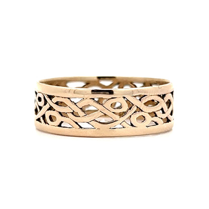Vintage Men's Celtic Knot Band in 14k Yellow Gold