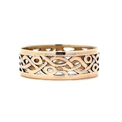 Vintage Men's Celtic Knot Band in 14k Yellow Gold