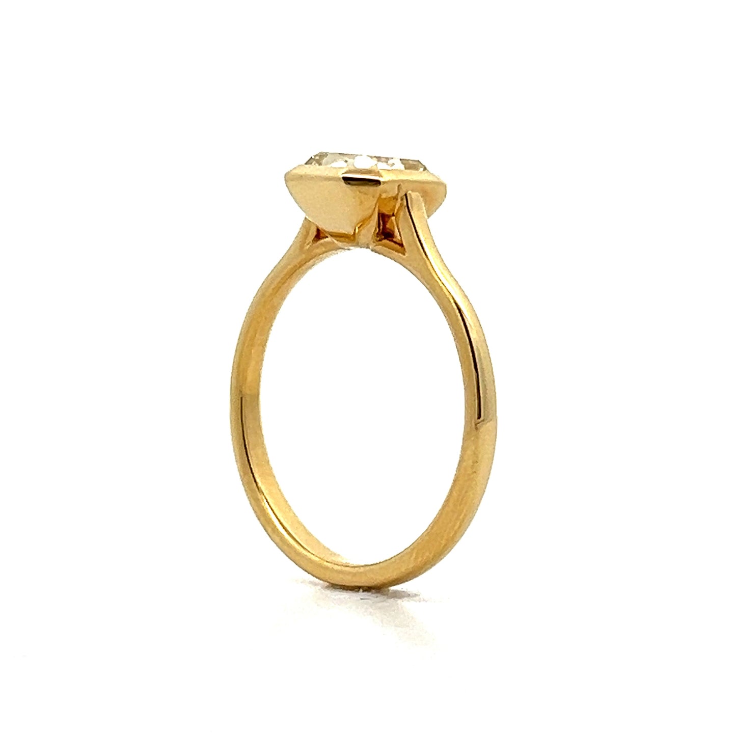 2.00 Carat Cushion Cut Diamond Engagement Ring in Yellow Gold