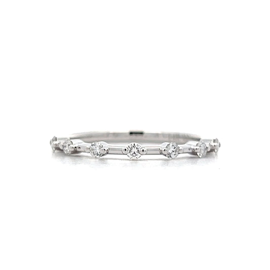 .22 Unique Diamond Stacking Band in 14k White Gold