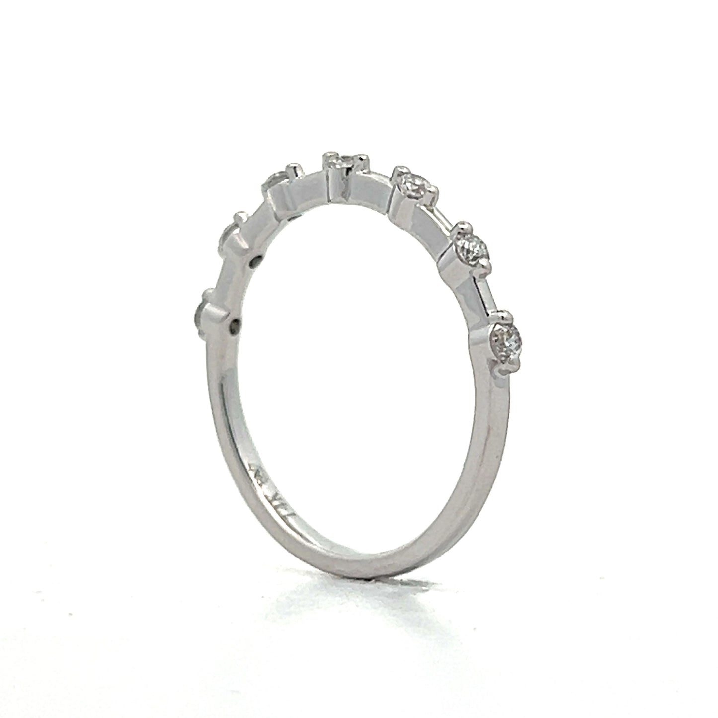 .22 Unique Diamond Stacking Band in 14k White Gold