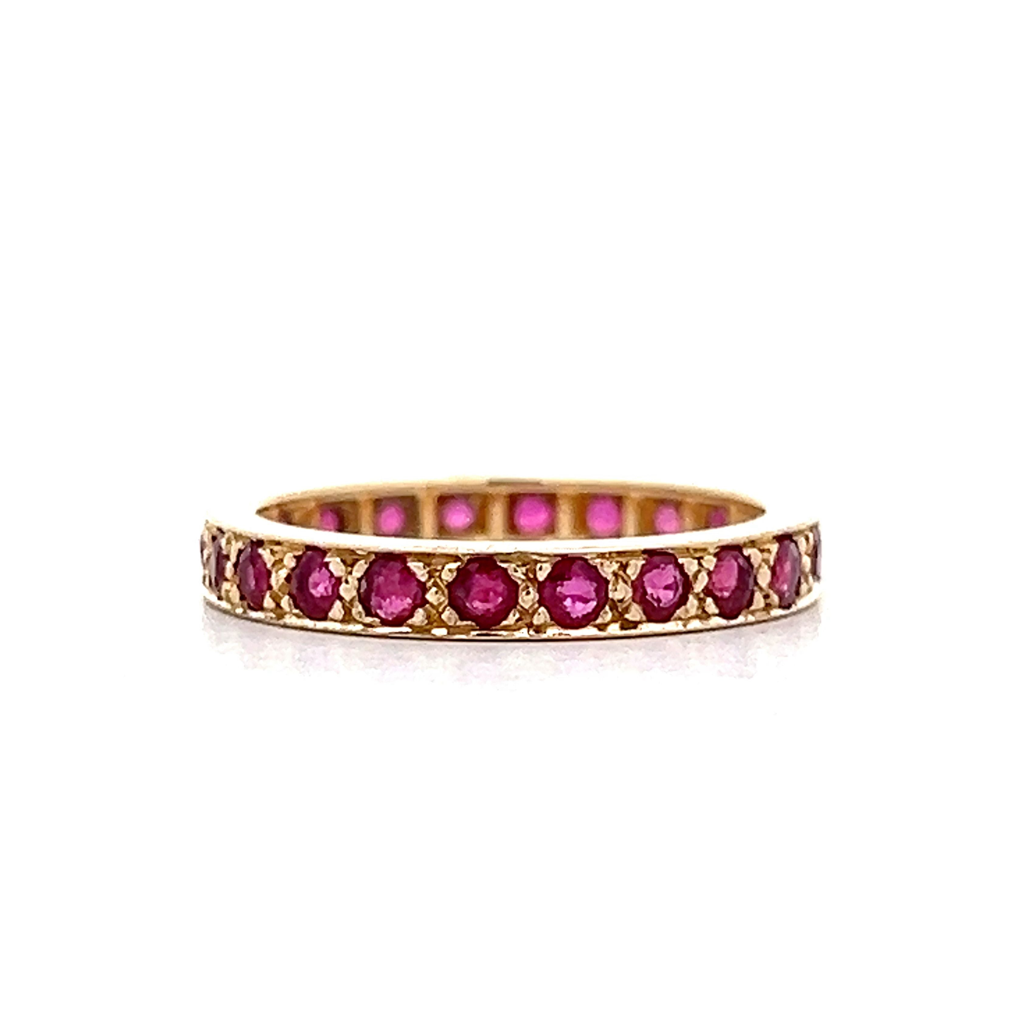 1.10 Round Ruby Eternity Band 14k Yellow Gold – Filigree Jewelers