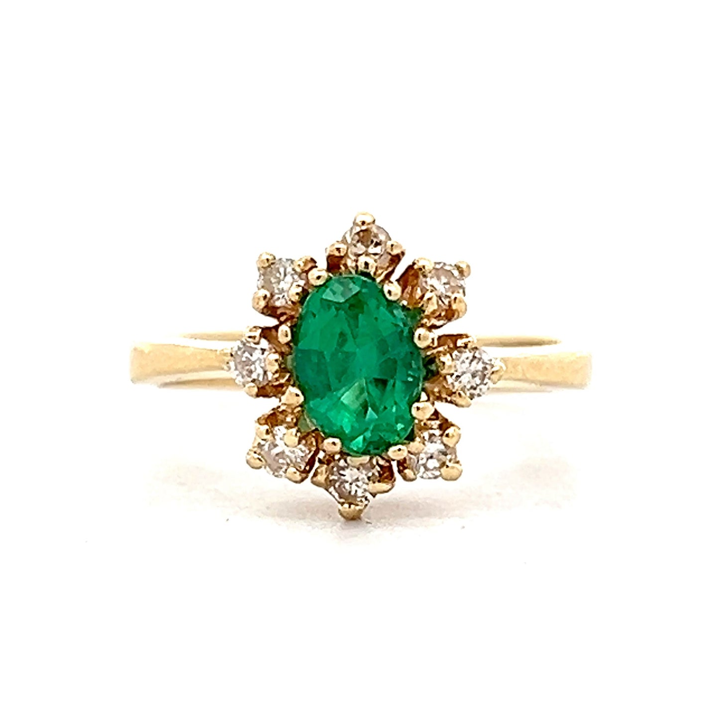 .60 Emerald & Diamond Right Hand Ring in 14k Yellow Gold