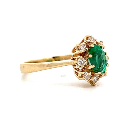 .60 Emerald & Diamond Right Hand Ring in 14k Yellow Gold
