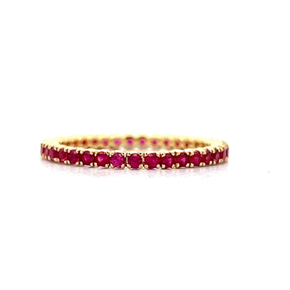 .68 Ruby Eternity Stacking Band in 18k Yellow Gold