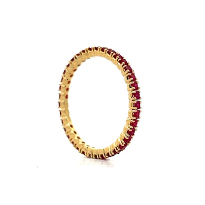 .68 Ruby Eternity Stacking Band in 18k Yellow Gold